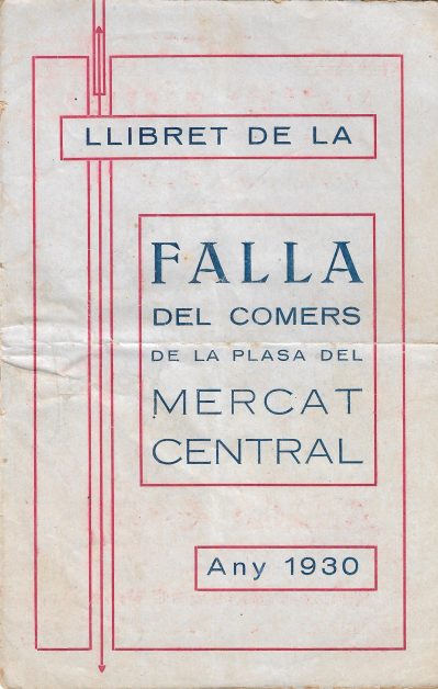 Llibret de la falla Mercat Central, any 1930