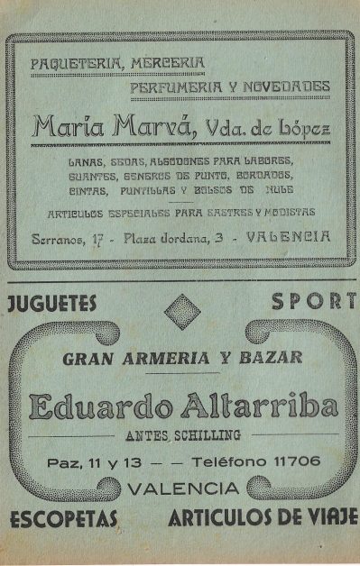 Llibret de la falla Plaça Santa Creu, any 1940