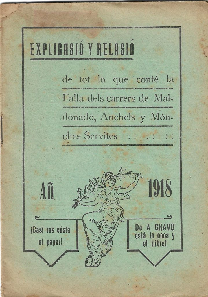 Llibret falla Maldonado - Àngels - Monges Servites