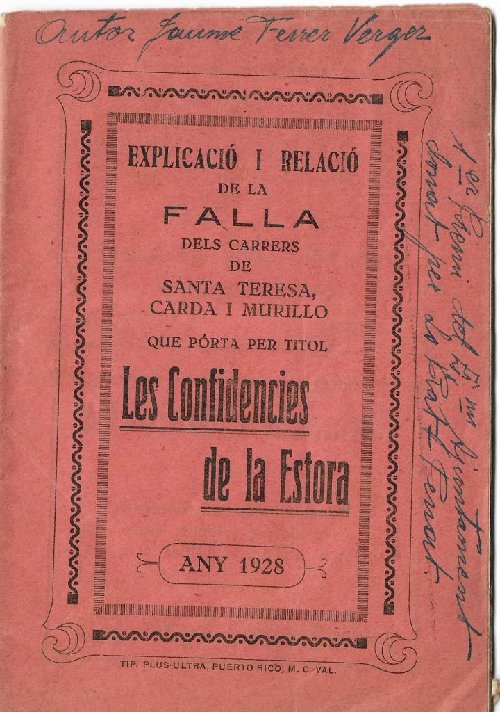 Llibret falla Santa Teresa - Carda - Murillo