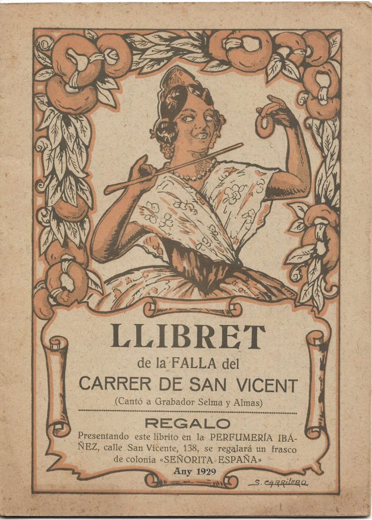 Llibret falla Sant Vicent - Gravador Selma - Ànimes