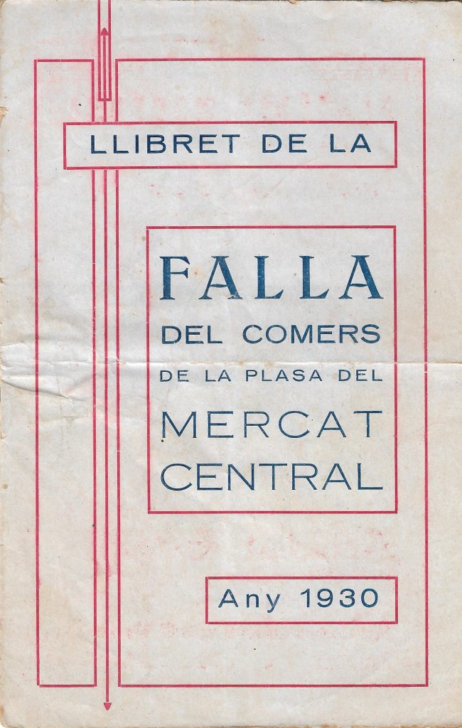 Llibret falla Plaça del Mercat Central