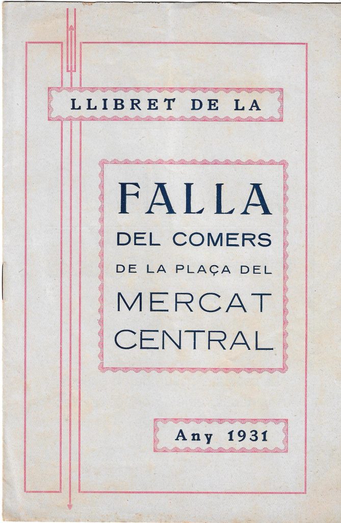 Llibret falla Plaça del Mercat Central