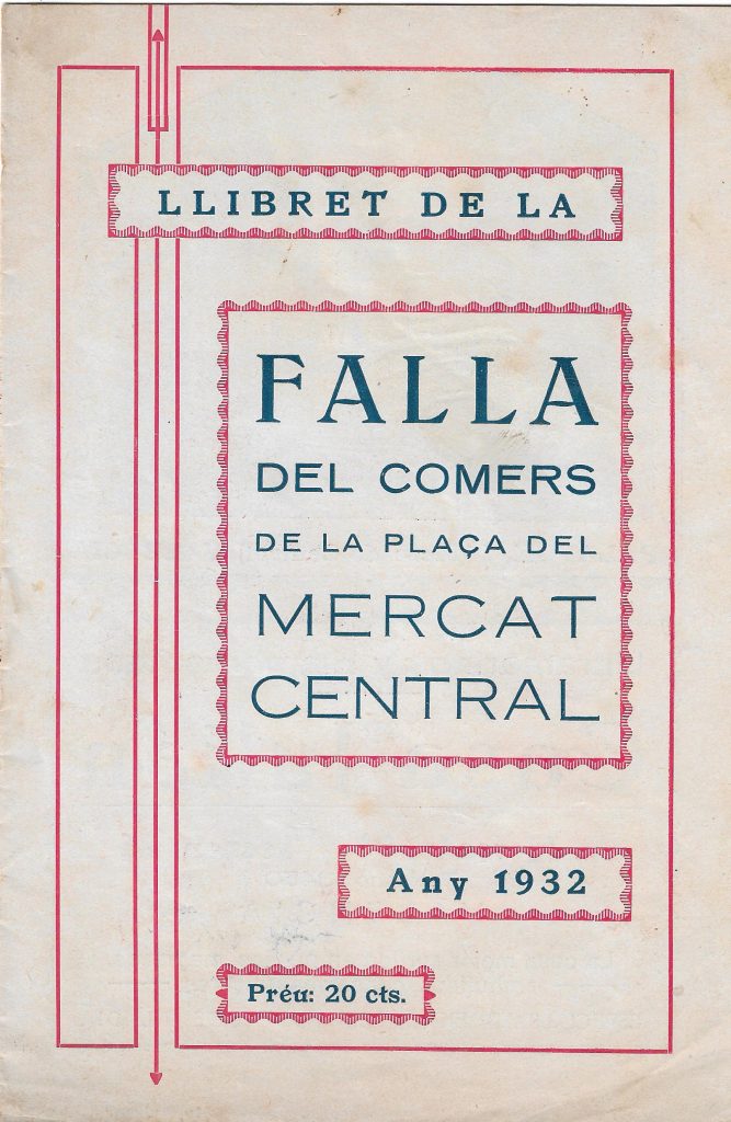 Llibret falla Plaça del Mercat Central