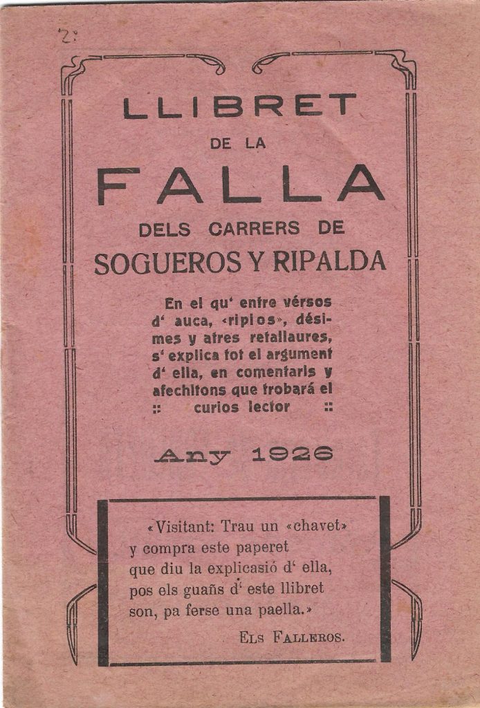 Llibret falla Sogueros - Ripalda